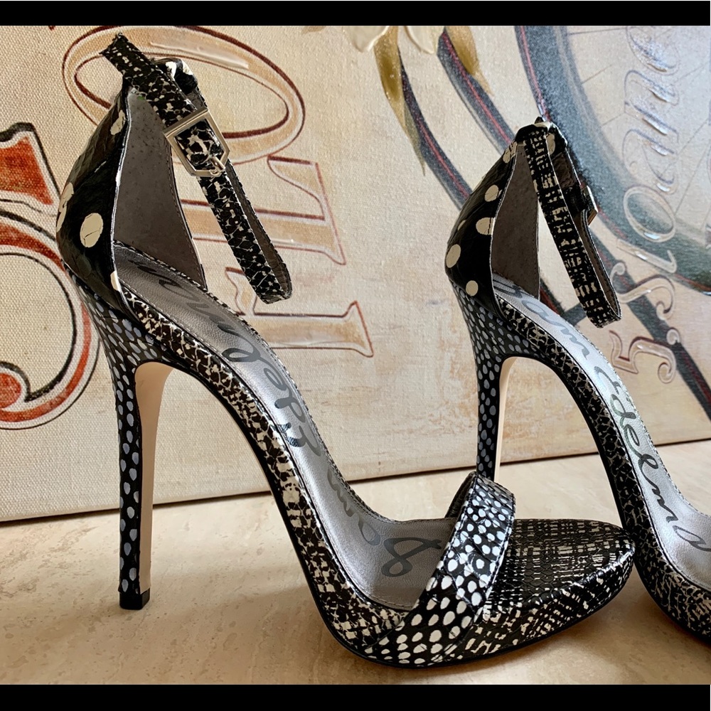 Sam Edelman black & white polka dot heels